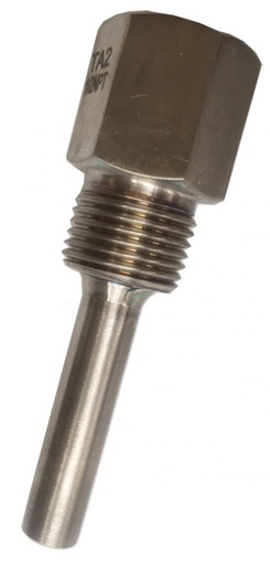 [T1R44-6] Termopozo material Titanio 6" largo vastago, 1/2" npt conex proceso
